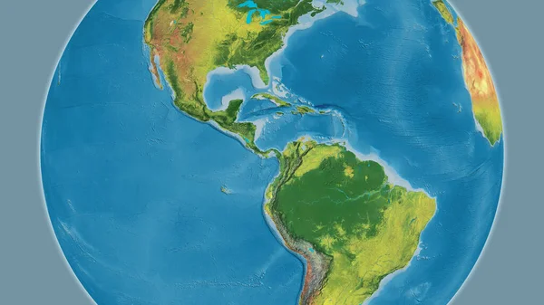 Topographic Globe Map Centered Panama — Stock Photo, Image