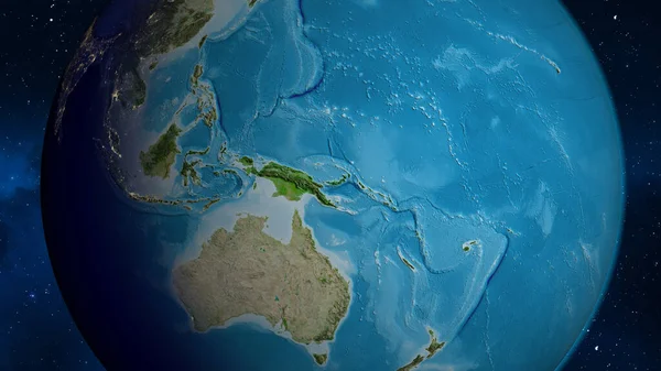 Satellite Map Centered Papua New Guinea Neighborhood Area — Stock Photo, Image