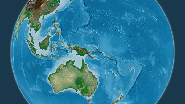 Mapa Físico Centrado Barrio Papúa Nueva Guinea — Foto de Stock