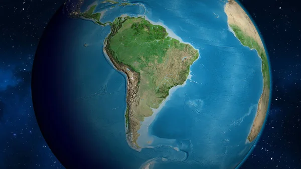 以巴拉圭邻近地区为中心的卫星地图 — 图库照片