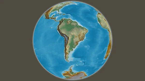 Pomocnicza Mapa Globu Skupiona Paragwaju — Zdjęcie stockowe