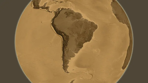 Карта Местности Сепия Районе Парагвая — стоковое фото