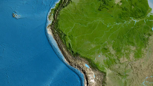 Close Asatellite Map Centered Peru — Φωτογραφία Αρχείου