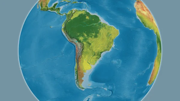 以巴拉圭邻近地区为中心的地形图 — 图库照片