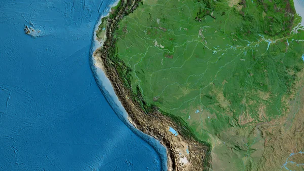 Zbliżenie Mapy Skoncentrowanej Peru — Zdjęcie stockowe