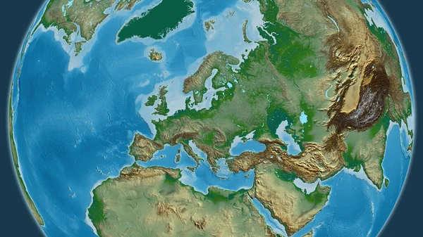 Physical Globe Map Centered Poland — Stock Photo, Image