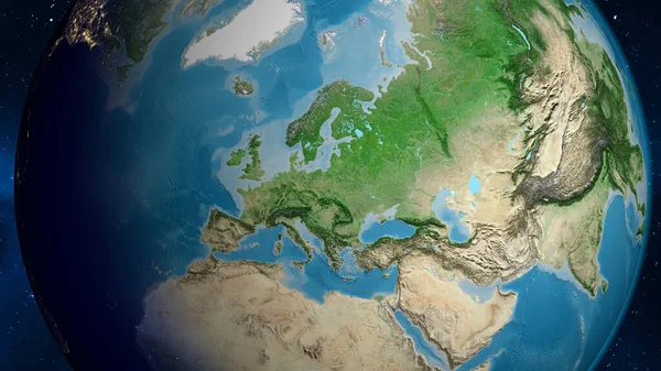 Satellite globe map centered on Poland