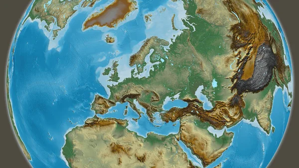 Relief Globe Map Centered Poland — Stock Photo, Image
