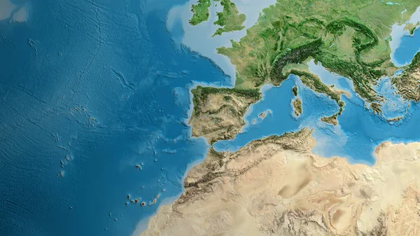 ポルトガル周辺を中心とした衛星地図 — ストック写真
