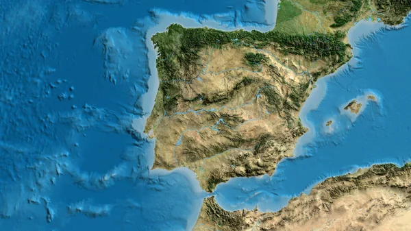 Close Asatellite Map Centered Portugal — Stock Photo, Image