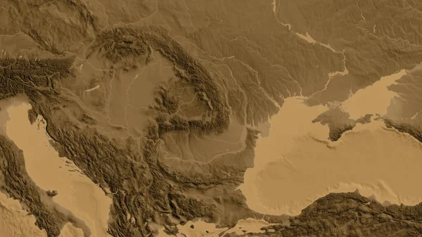 Крупный План Карты Рельефа Асепии Центром Румынии — стоковое фото