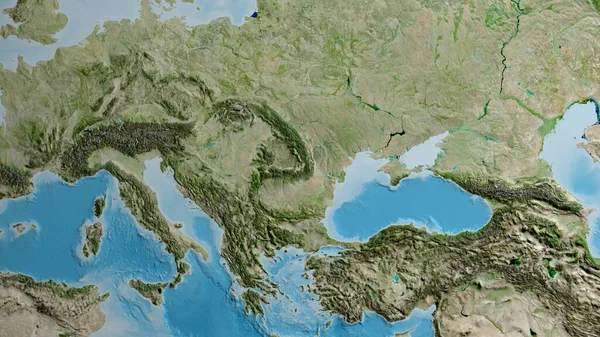 Műholdas Térkép Középpontjában Románia Szomszédságában — Stock Fotó