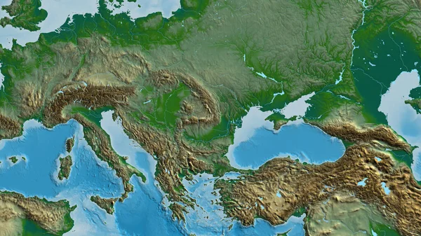 Mapa Físico Centrado Área Bairro Roménia — Fotografia de Stock