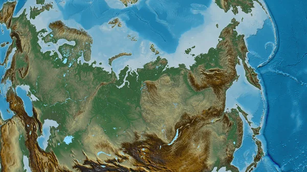 Zbliżenie Krótkiej Mapy Skupionej Rosji — Zdjęcie stockowe