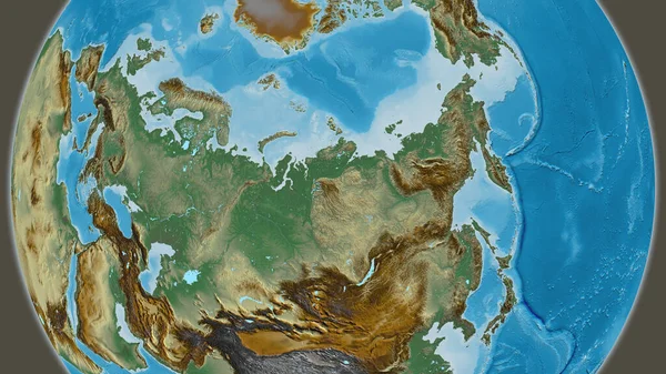 Relief Map Centered Russia Neighborhood Area — Stock Photo, Image