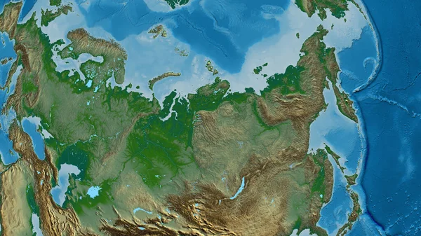 Zbliżenie Mapy Afizycznej Skupionej Rosji — Zdjęcie stockowe
