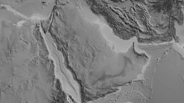 Close Mapa Agrayscale Centrado Arábia Saudita — Fotografia de Stock