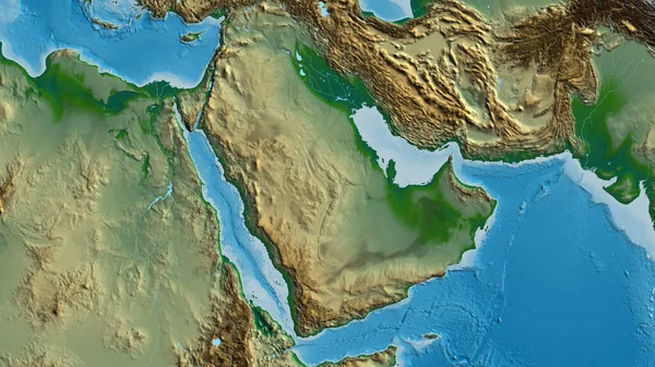 Mapa Físico Centrado Área Bairro Arábia Saudita — Fotografia de Stock