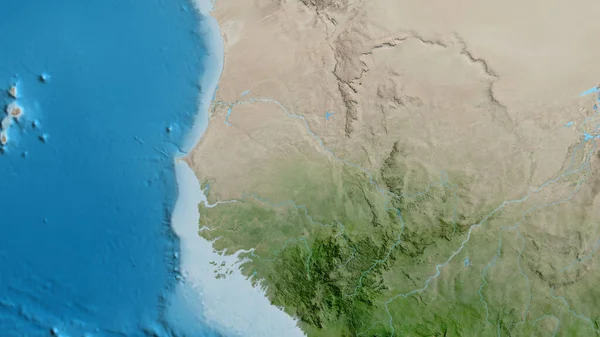 Detailní Záběr Mapy Soustředěné Senegal — Stock fotografie
