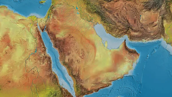 Close Mapa Atopográfico Centrado Arábia Saudita — Fotografia de Stock