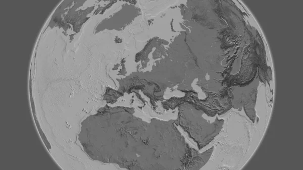 Bilevel Globe Map Centered Slovakia — Stock Photo, Image