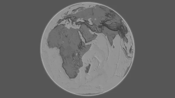 以索马里为中心的Bilevel全球地图 — 图库照片