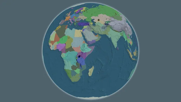 Administrativ Karta Över Världen Med Centrum Somalia — Stockfoto