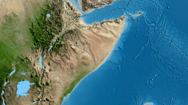 ソマリアを中心とした衛星地図のクローズアップ — ストック写真