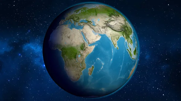 Satellitkarta Över Hela Världen Med Centrum Somalia — Stockfoto