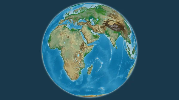 Mapa Físico Globo Centrado Somália — Fotografia de Stock