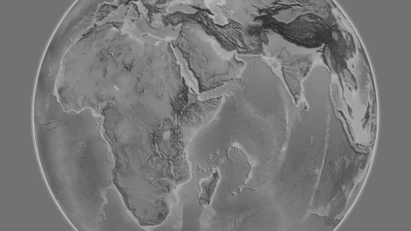 Peta Grayscale Berpusat Wilayah Permukiman Somalia — Stok Foto