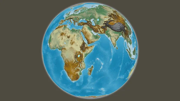 Pomocnicza Mapa Globu Skupiona Somalii — Zdjęcie stockowe