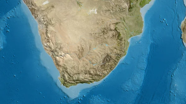 Närbild Asatellitkarta Med Centrum Sydafrika — Stockfoto