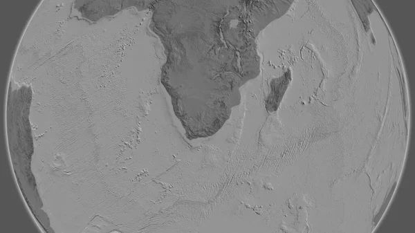 Bilevel Térképe Középpontjában Dél Afrika Szomszédságában — Stock Fotó