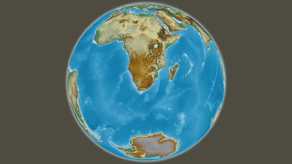 Relief Globus Karte Mit Südafrika Zentrum — Stockfoto