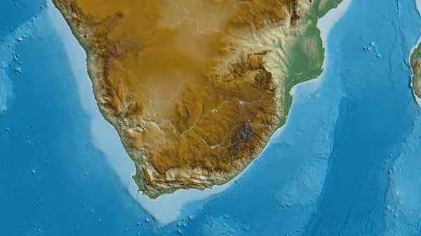 Close Arelief Map Centered South Africa — Stock Photo, Image