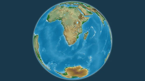 南アフリカを中心とした物理的な地球地図 — ストック写真