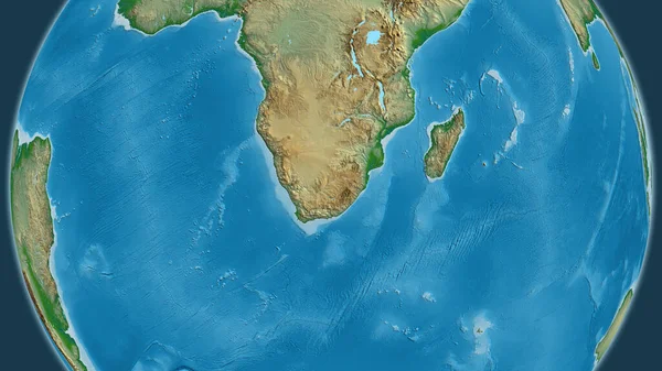 Fyzická Mapa Soustředěná Okolí Jižní Afriky — Stock fotografie