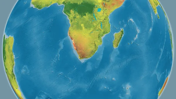 Peta Topografi Berpusat Wilayah Afrika Selatan — Stok Foto