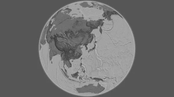 以韩国为中心的Bilevel全球地图 — 图库照片
