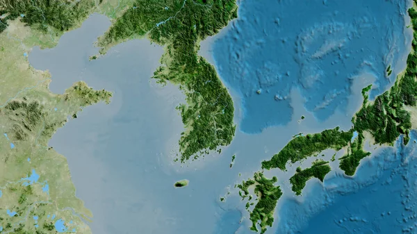 Close Asatellite Map Centered South Korea — Stock Photo, Image