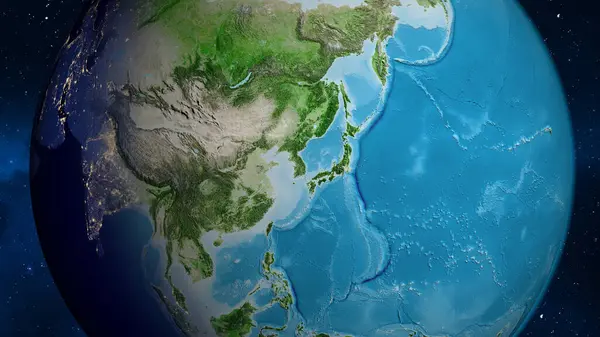 Супутникова Карта Зосереджена Районі Південної Кореї — стокове фото