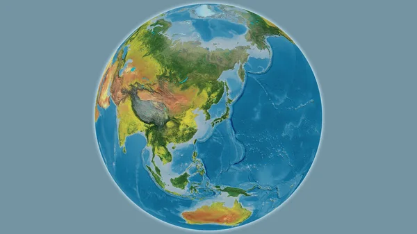 Mapa Topograficzna Kuli Ziemskiej Skupiona Korei Południowej — Zdjęcie stockowe