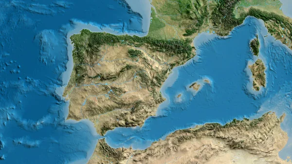 Close Mapa Global Centrado Espanha — Fotografia de Stock