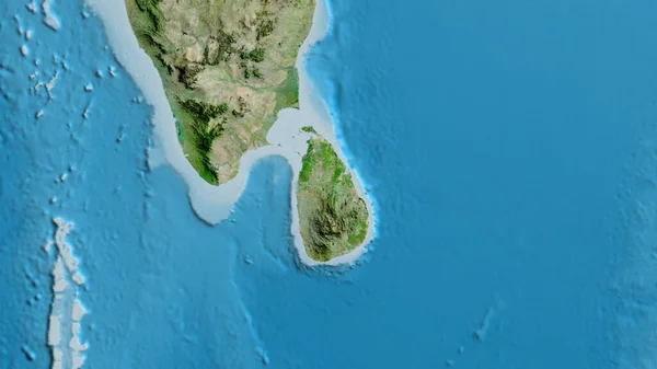 スリランカを中心とした衛星地図のクローズアップ — ストック写真