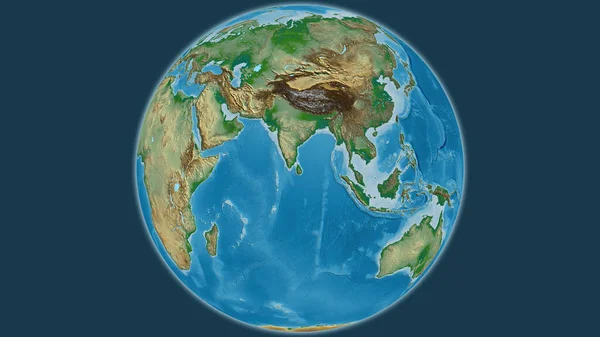 Карта Фізичного Глобусу Центром Шрі Ланці — стокове фото