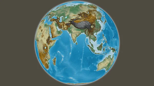 Relief Globe Map Centered Sri Lanka — Stock Photo, Image