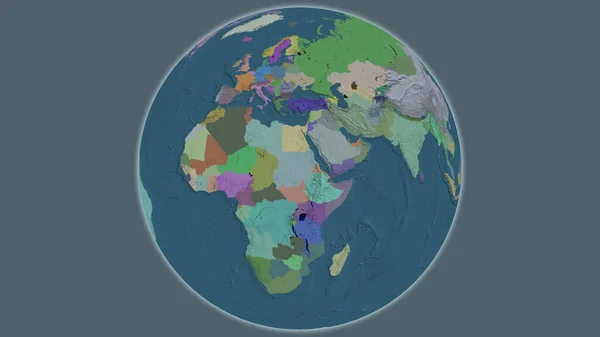 Administrativní Mapa Globusu Soustředěná Súdán — Stock fotografie