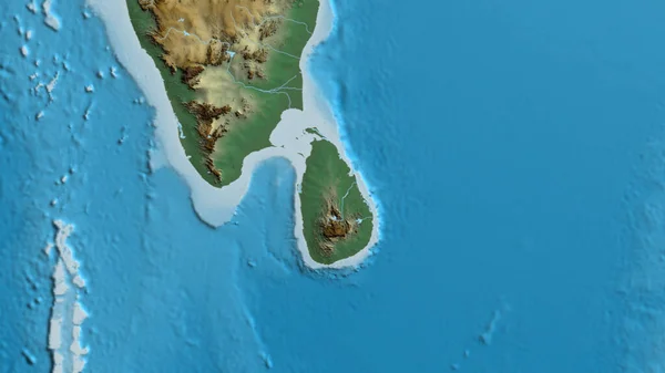 Close Arelief Map Centered Sri Lanka — Stock Photo, Image