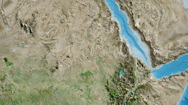 Close Asatellite Map Centered Sudan — Stock Photo, Image